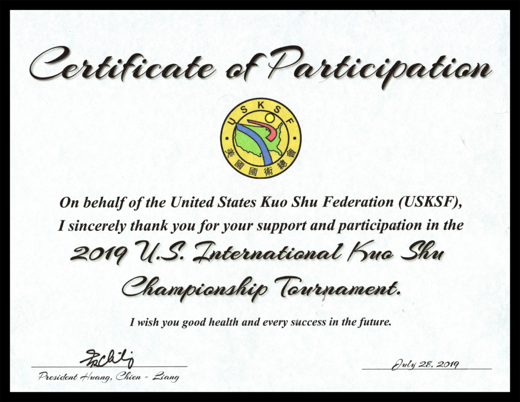 Certificate of Participation